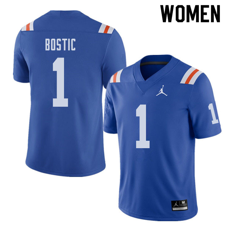 Jordan Brand Women #1 Jonathan Bostic Florida Gators Throwback Alternate College Football Jerseys Sa